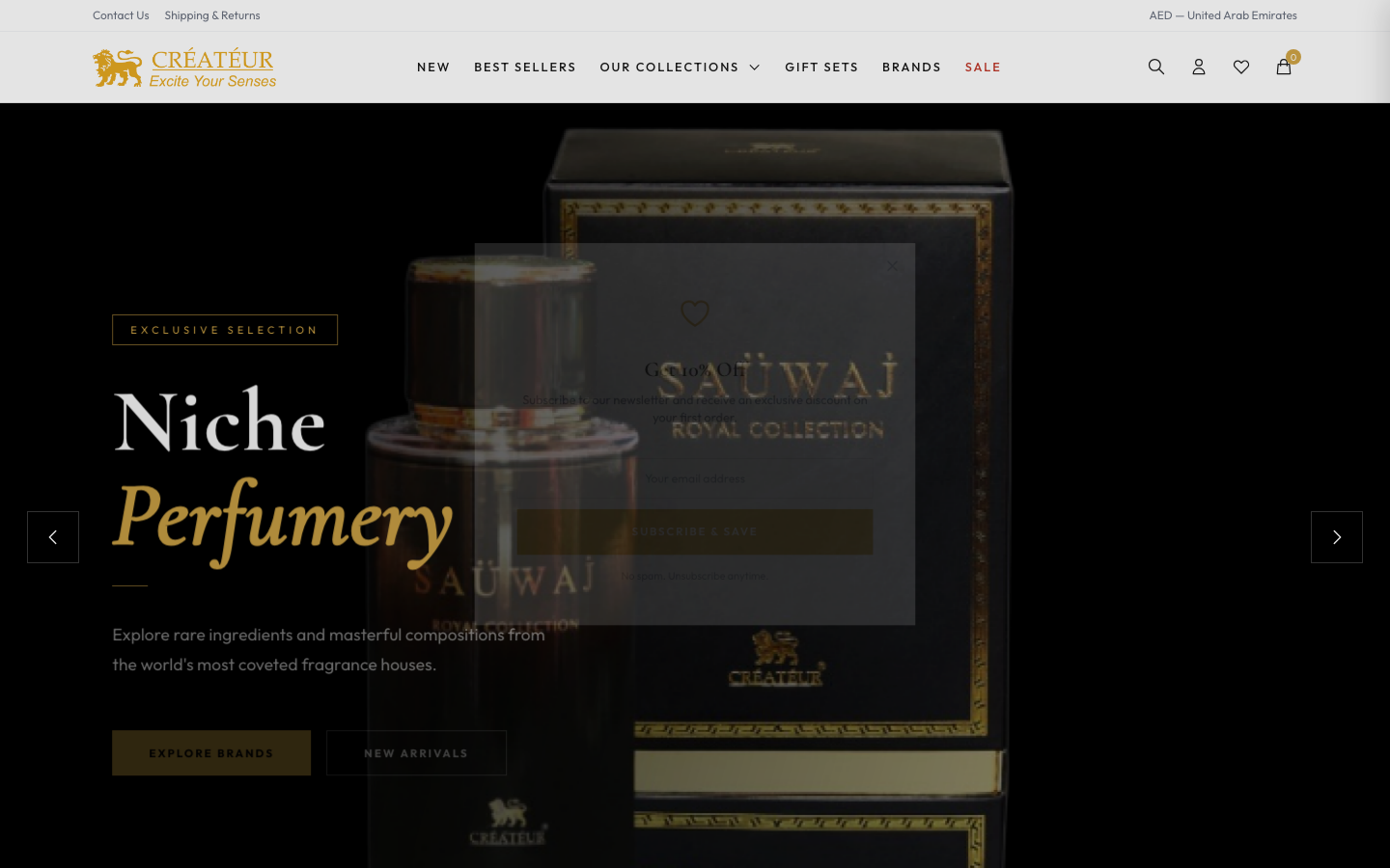 Createur Perfume - Desktop View