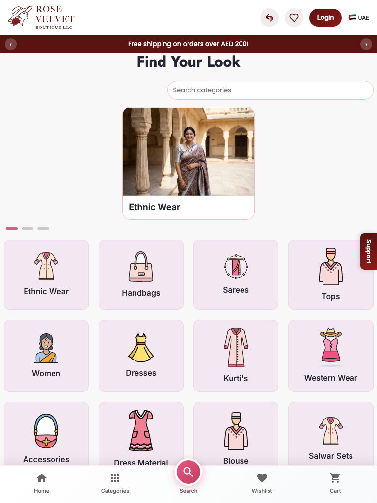 Rose Velvet Boutique Tablet