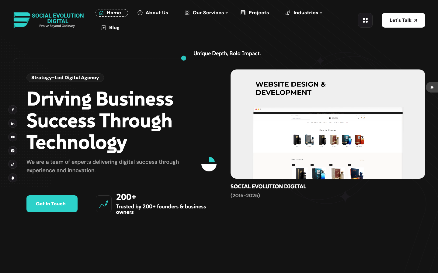 Social Evolution Digital - Desktop View